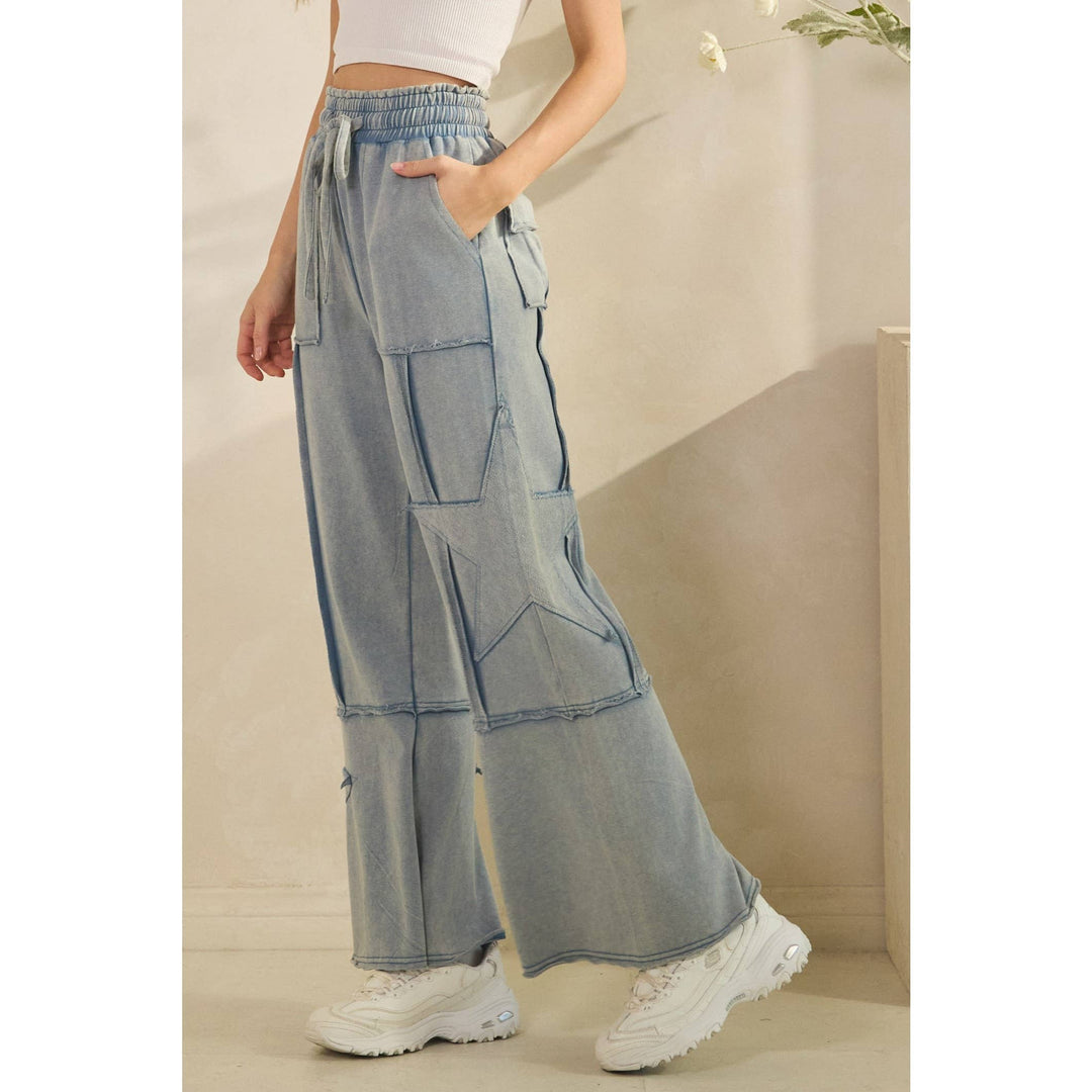 Star Patch Wide Leg Pants