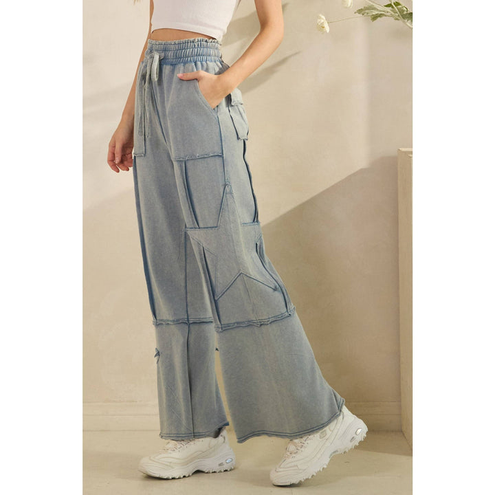 Star Patch Wide Leg Pants