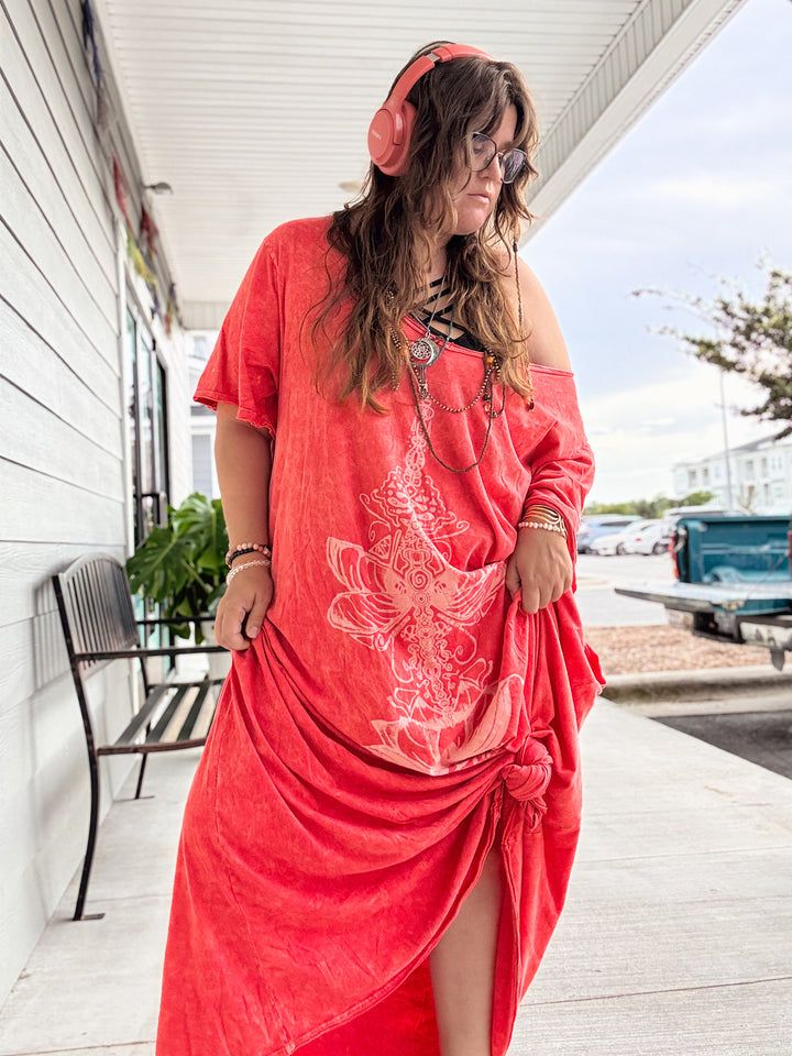 Dream Tee Dress - Coral - Kantha Bae