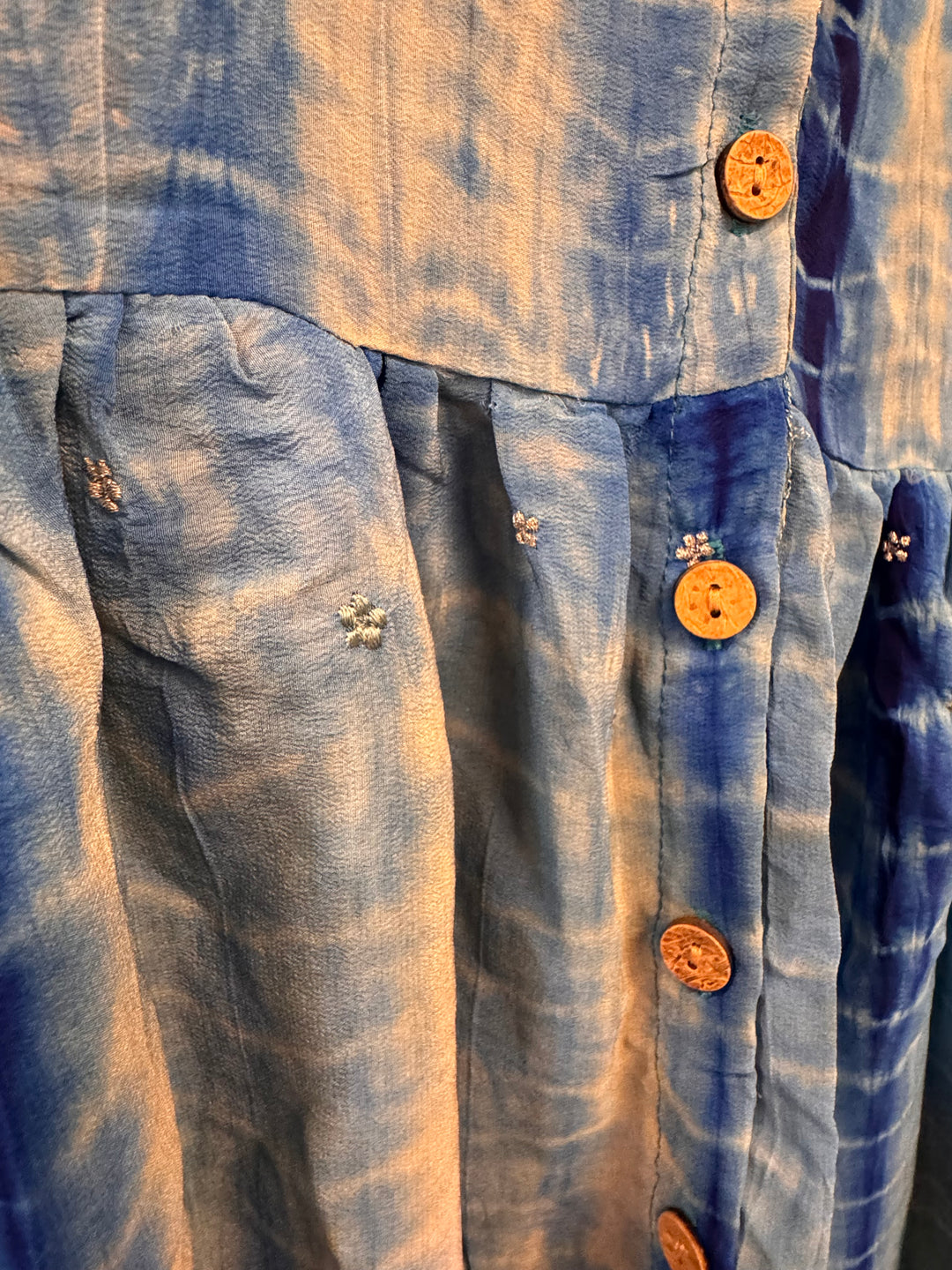 Reflections - Crepe Sari Daydream Button Down Mini Dress OOAK
