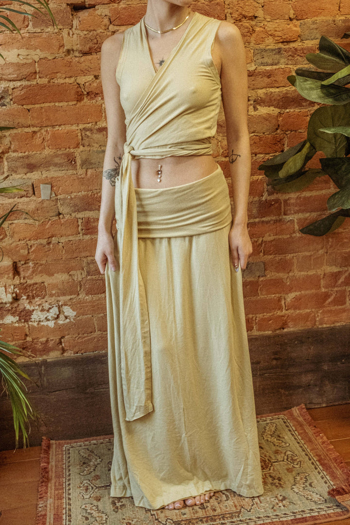 Forest Fiber Tencel Soft Bohemian Maxi Yoga Skirt, Tube Dress