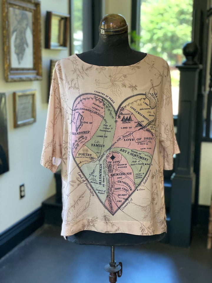 Map of My Heart Bohemian Tee Luxe Bamboo Tunic Shirt