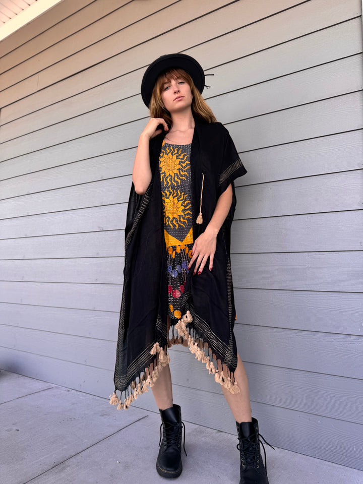 The Sun - Kantha Meadow Mini Dress OOAK