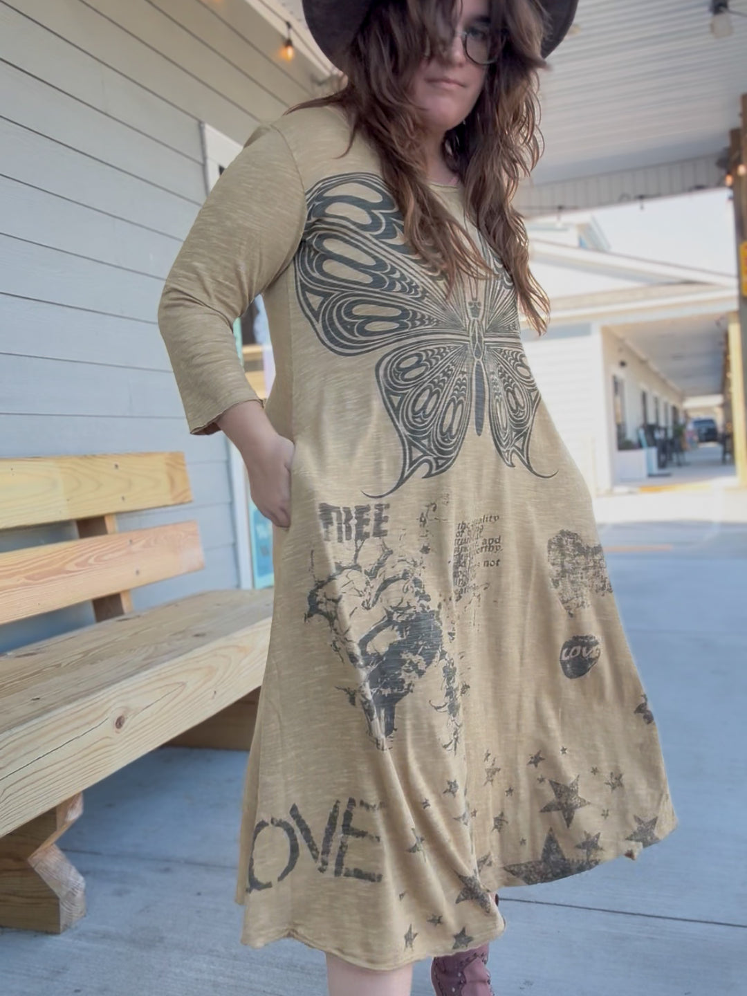 Butterfly Love Tshirt Dress - Paper Lace