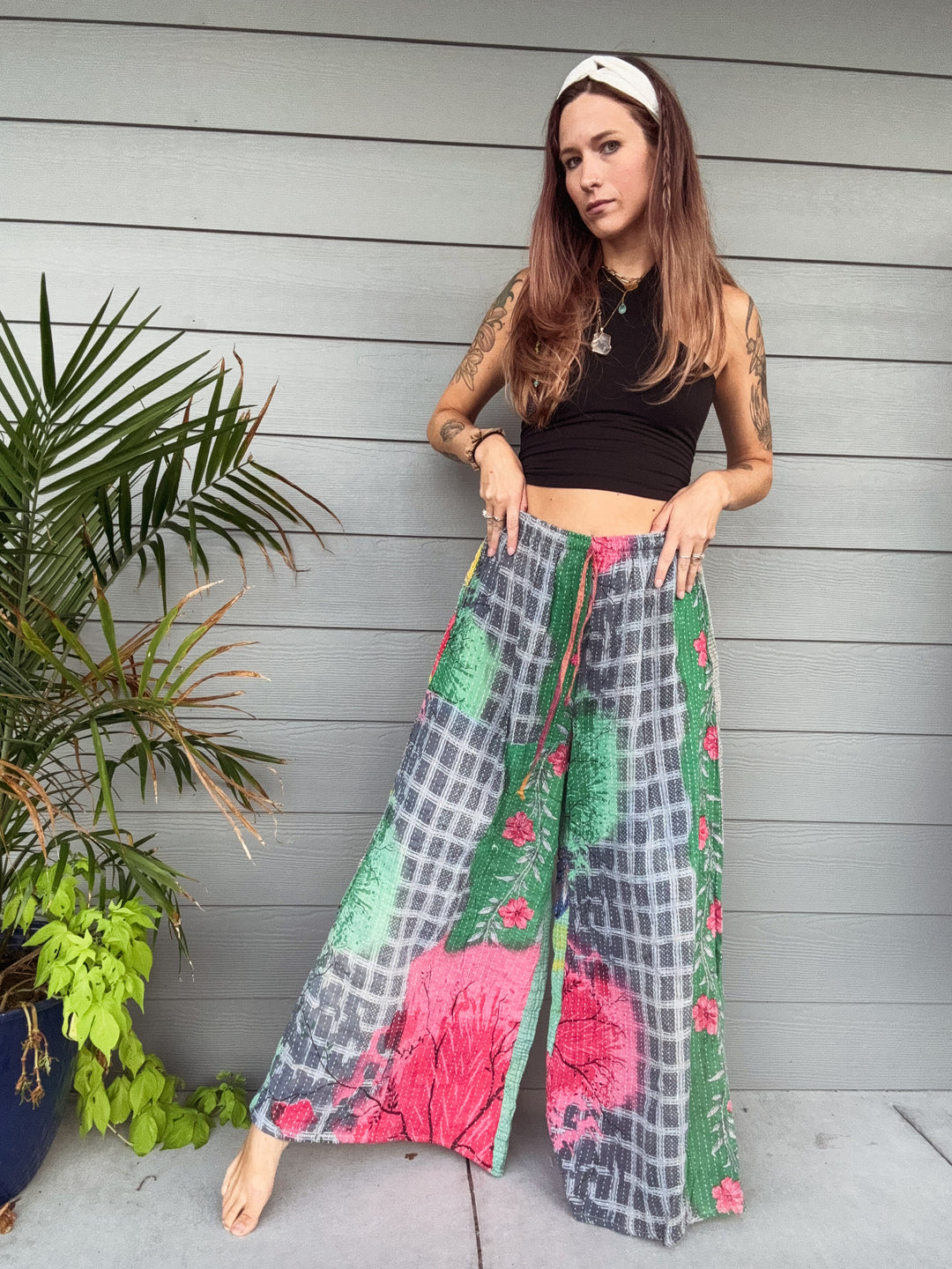 Arlie at Night - Kantha Palazzo Pants OOAK