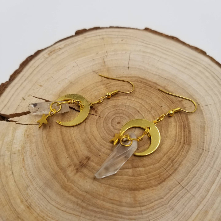 Star & Moon Celestial Crystal Earrings