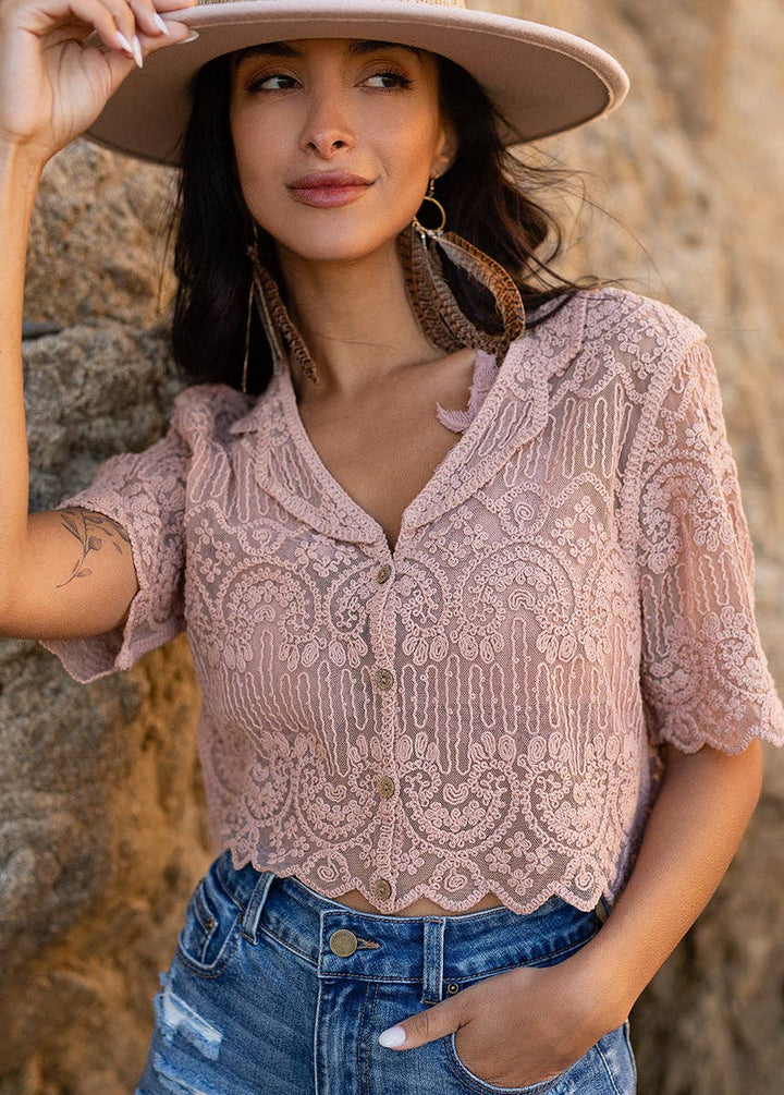 Women's Raina Top in Desert Shell