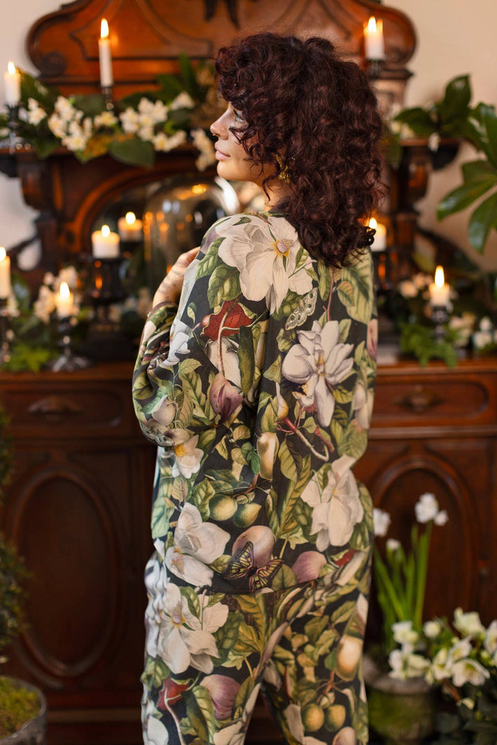 Fleur De Lune Pixie Duster Crop Kimono w/ Florals &amp; Bees