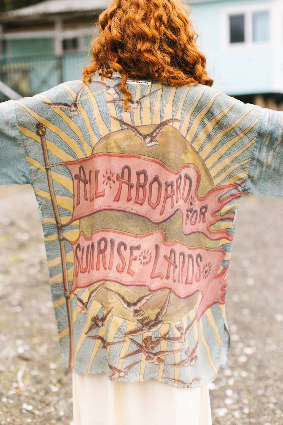 Sunrise Lands Matinée Duster Kimono