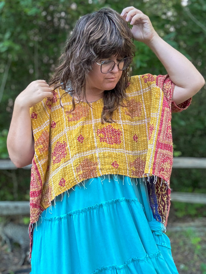 Boho Split - Kantha Top OOAK