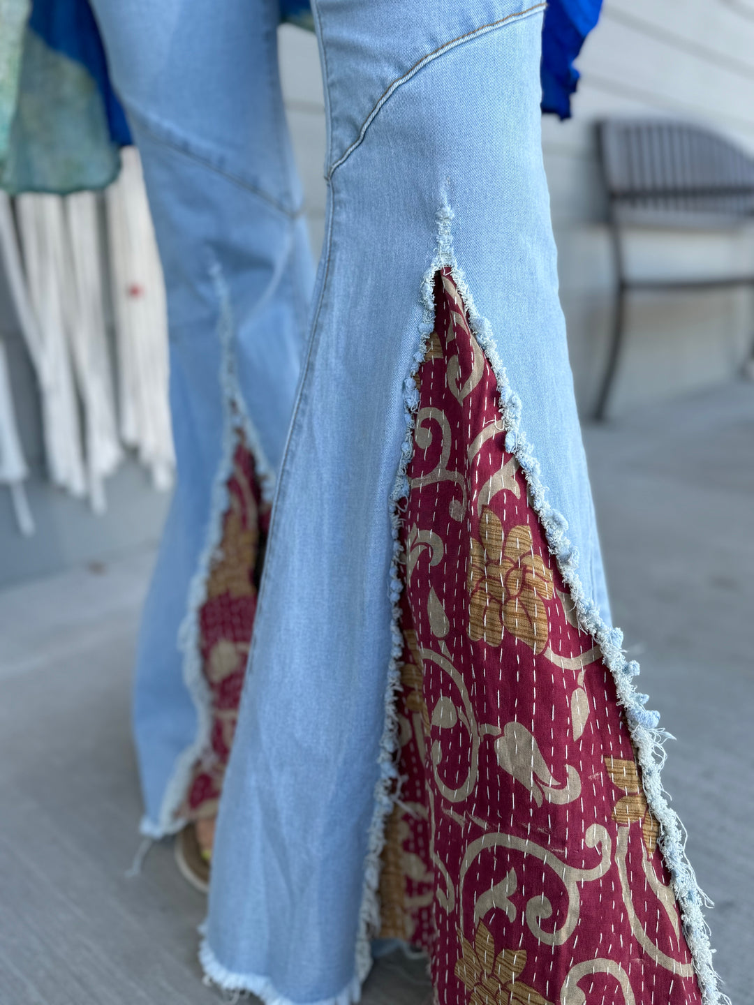 Through the Ashes - Upcycled Denim Dorito Bell Jeans OOAK