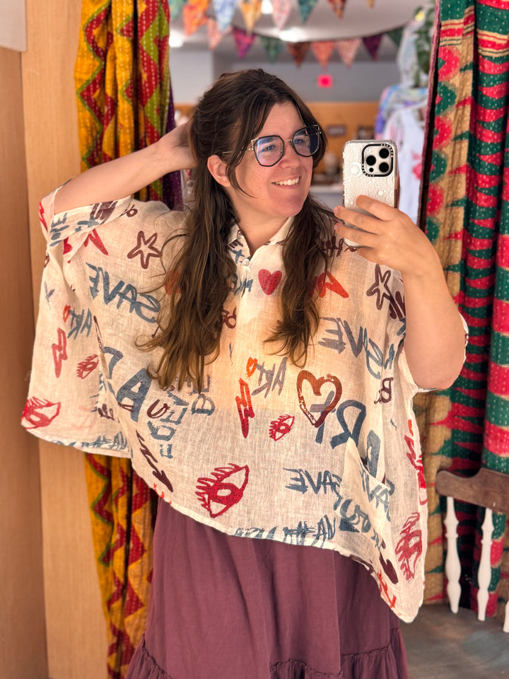 Abstract Printed Topper