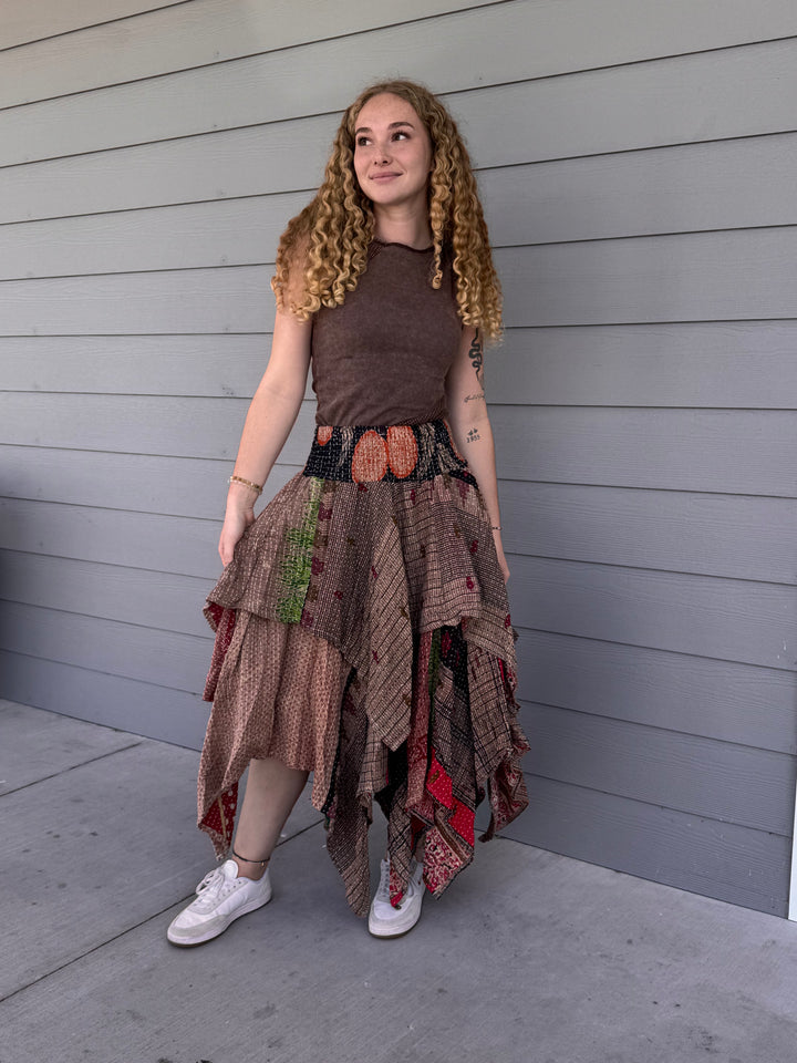 Still Love - Pareo Kantha Pixie Skirt OOAK