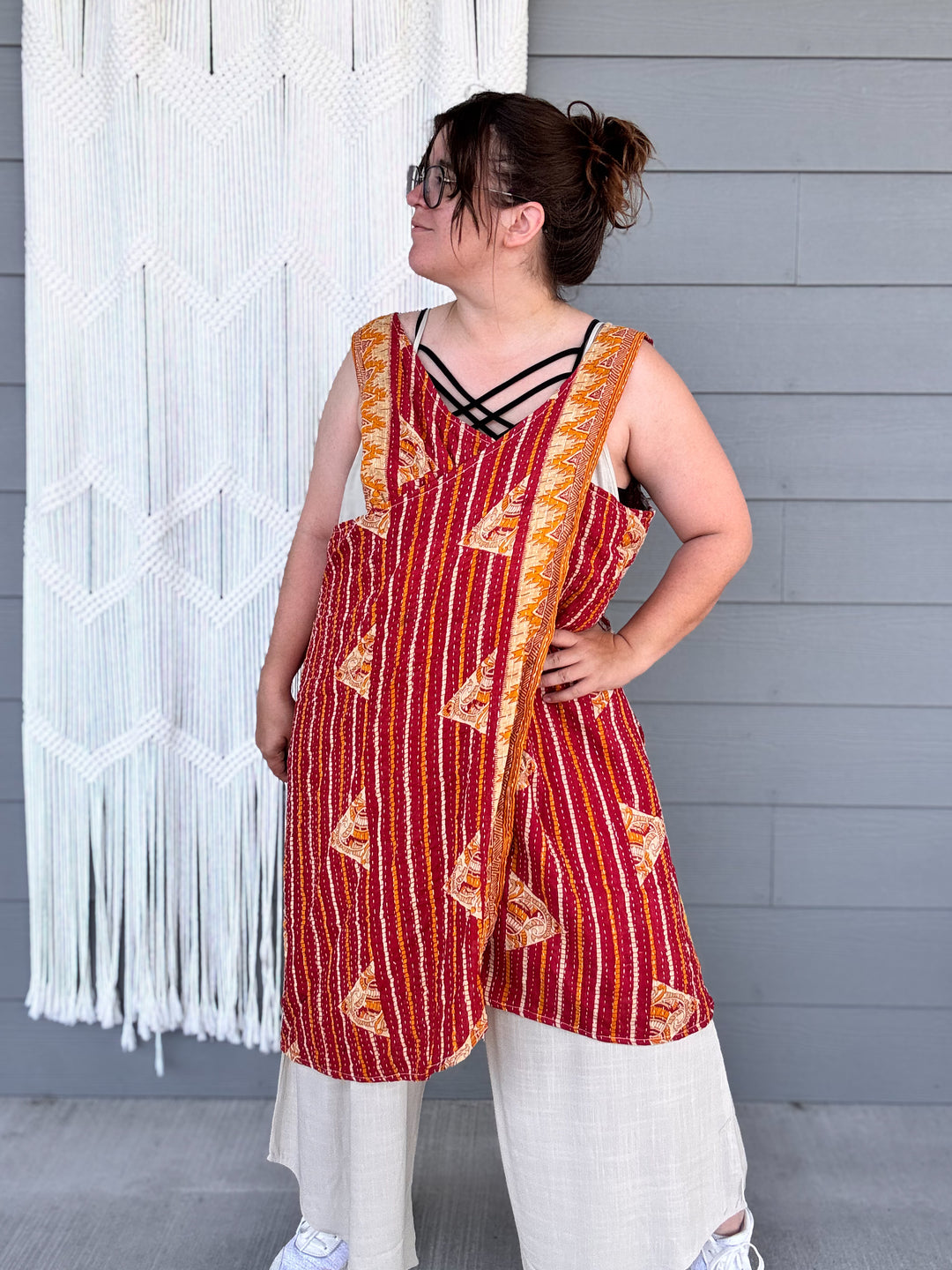 Squiggle - Kantha Apron Dress OOAK