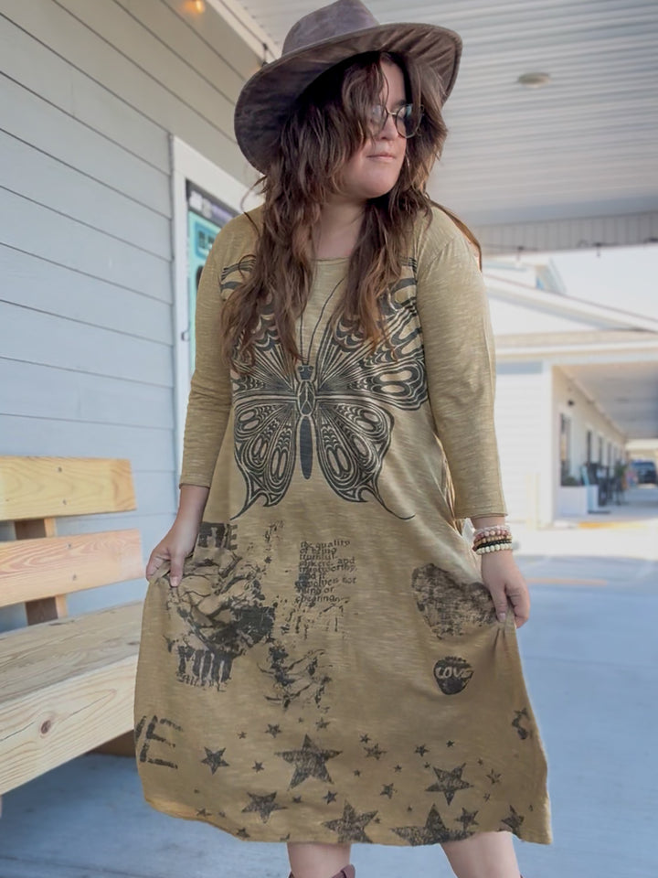 Butterfly Love Tshirt Dress - Paper Lace