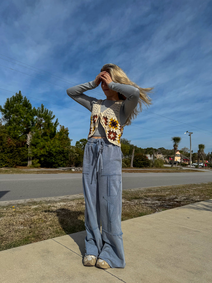 Star Patch Wide Leg Pants