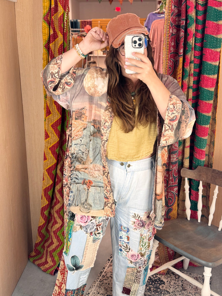Imaginarium Matinée Duster Kimono w/ Moon mid-length