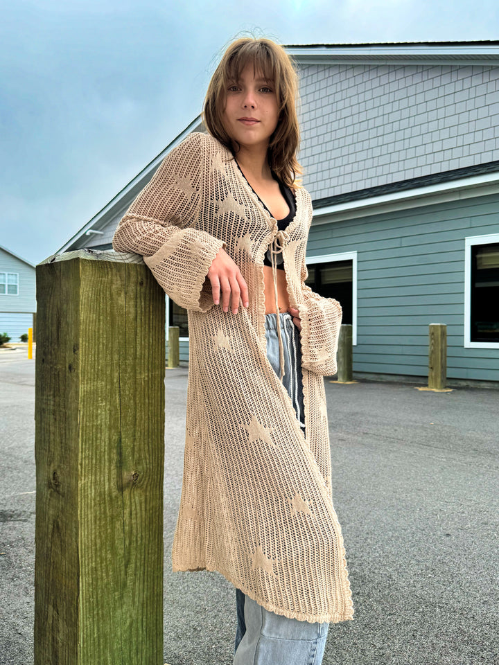 Celestial Lacy Longline Cardigan