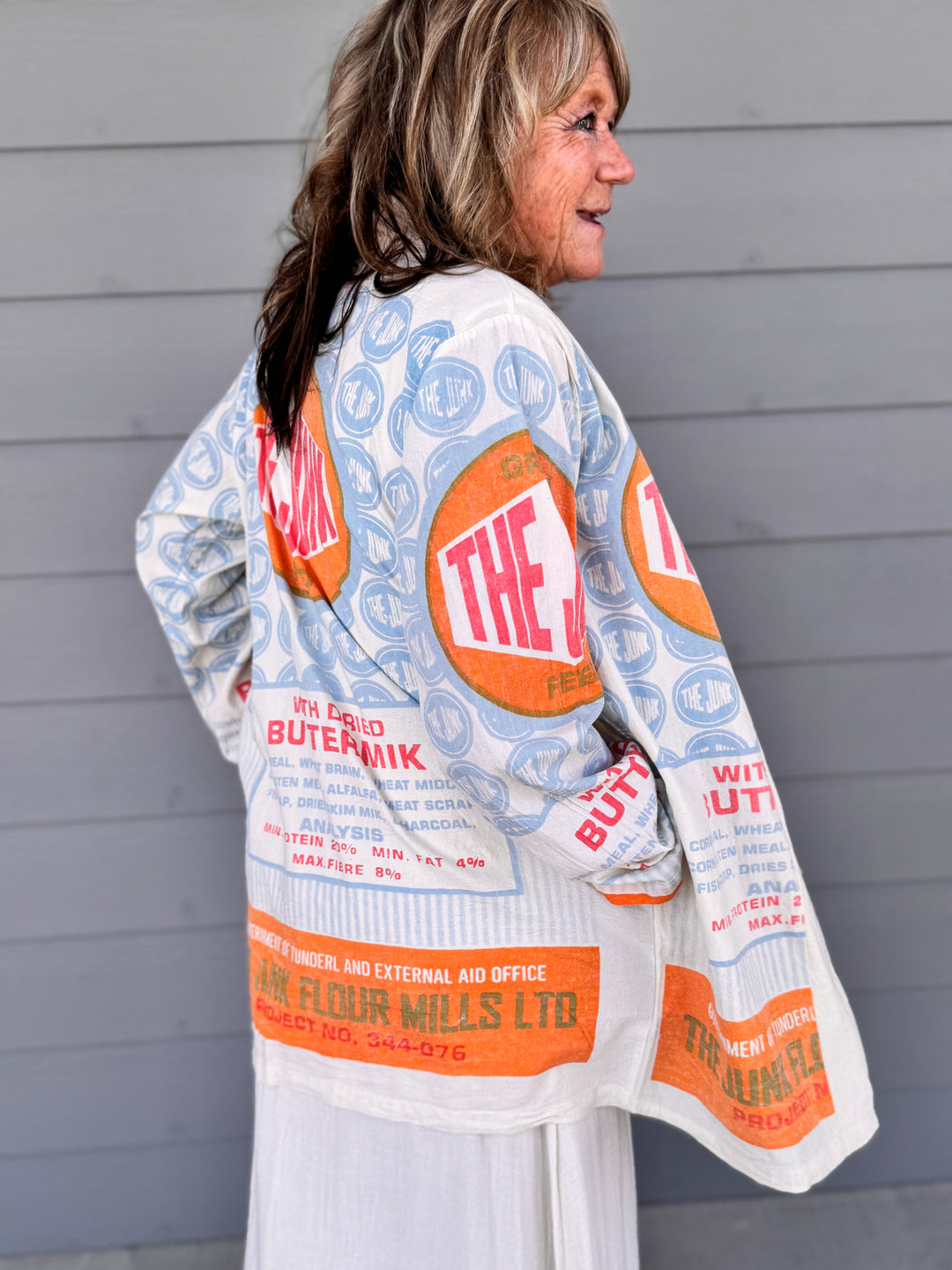 Vintage Sack Cotton Long Cardigan with pockets