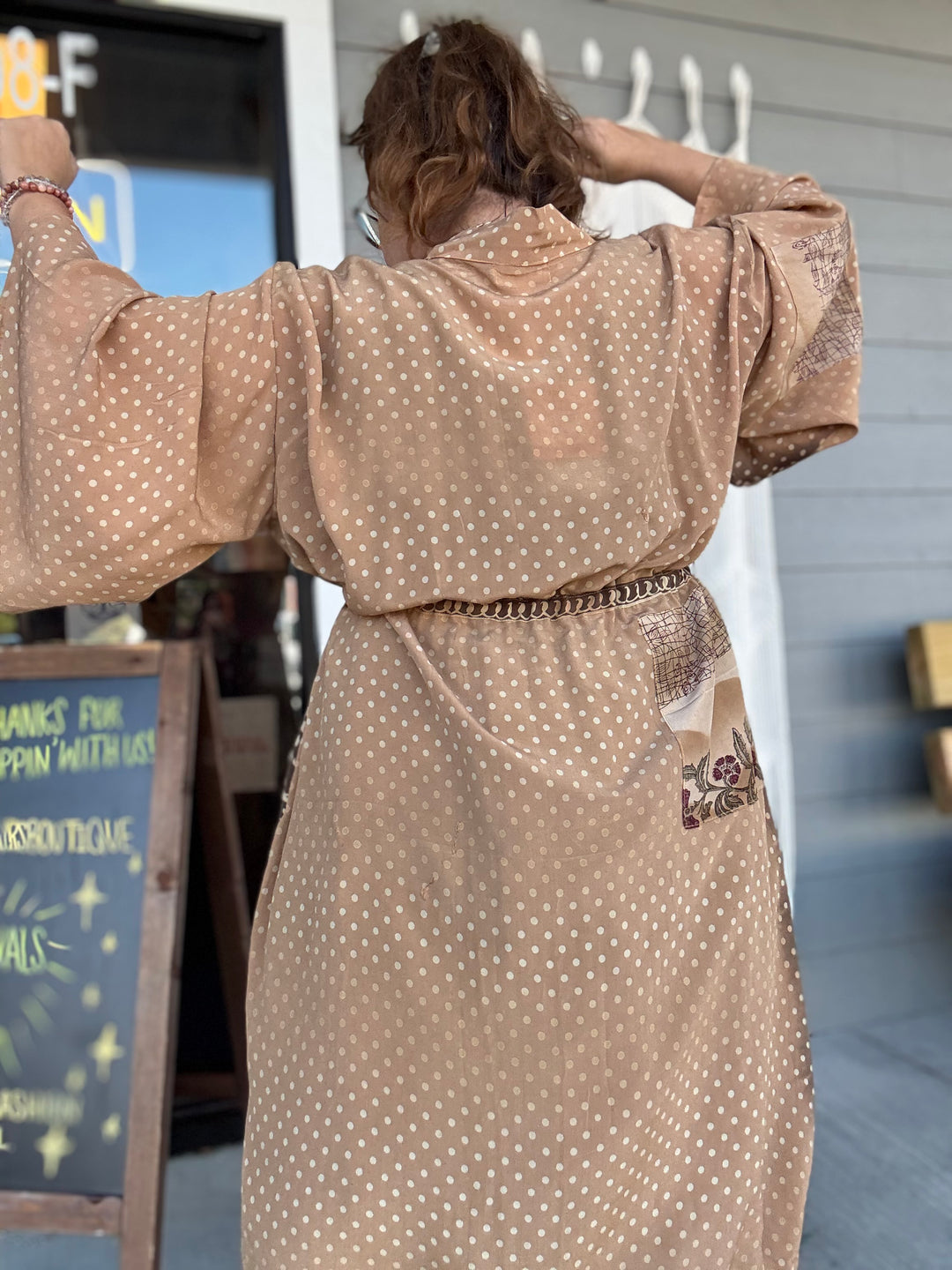 Calm Polka - Silk Dreamweaver Kimono OOAK