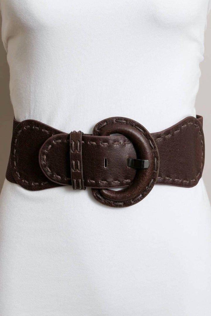 Distressed Look Wide Stitch Belt