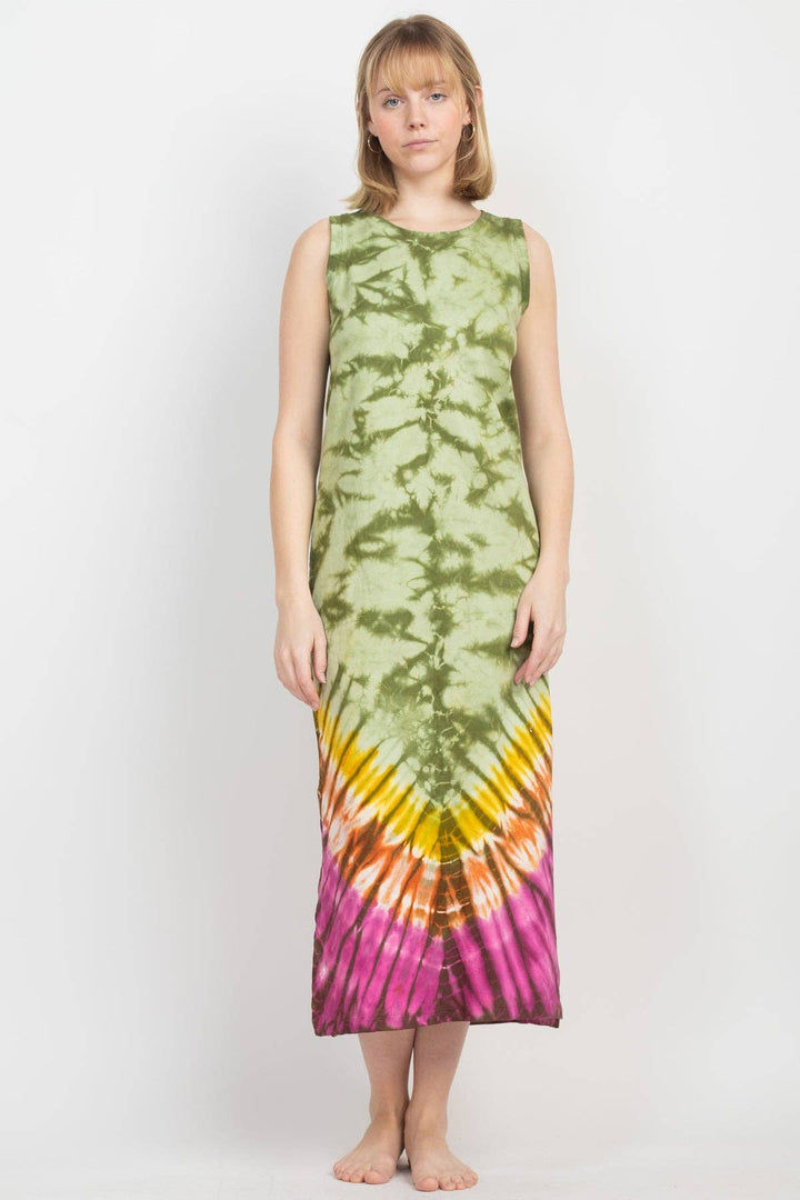 Sage and Raspberry Midi Dress
