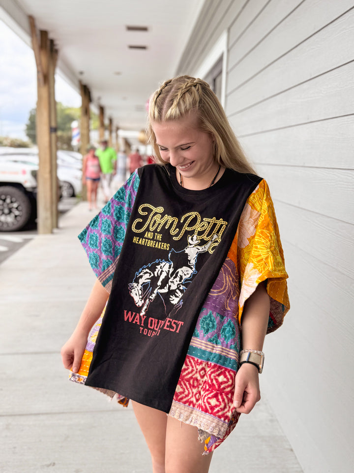 Tom Petty - Kantha Patchwork Poncho Top OOAK