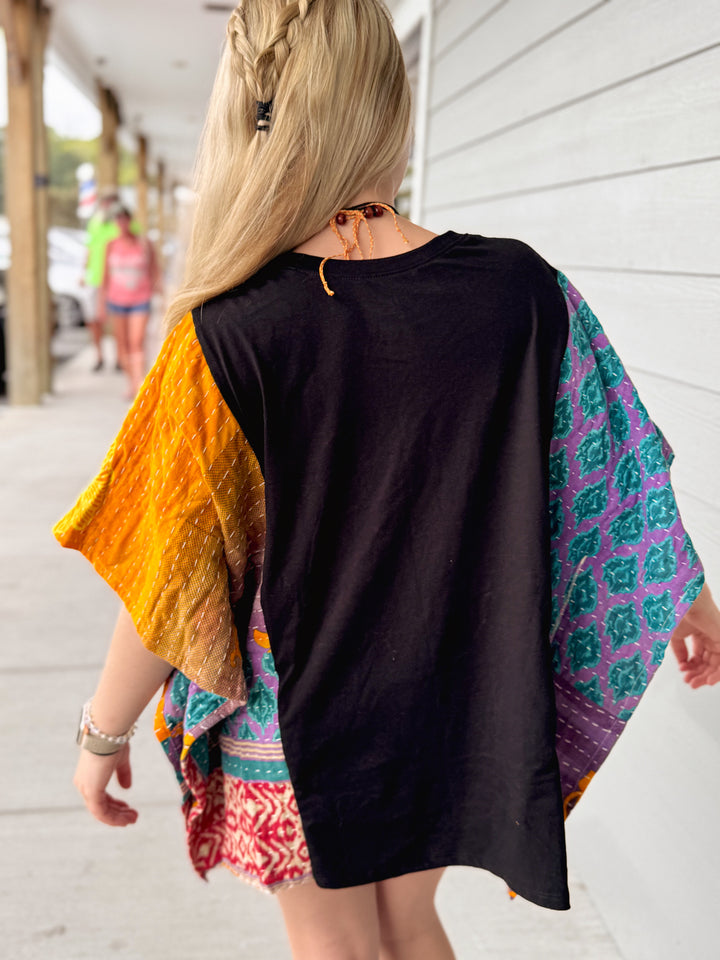 Tom Petty - Kantha Patchwork Poncho Top OOAK