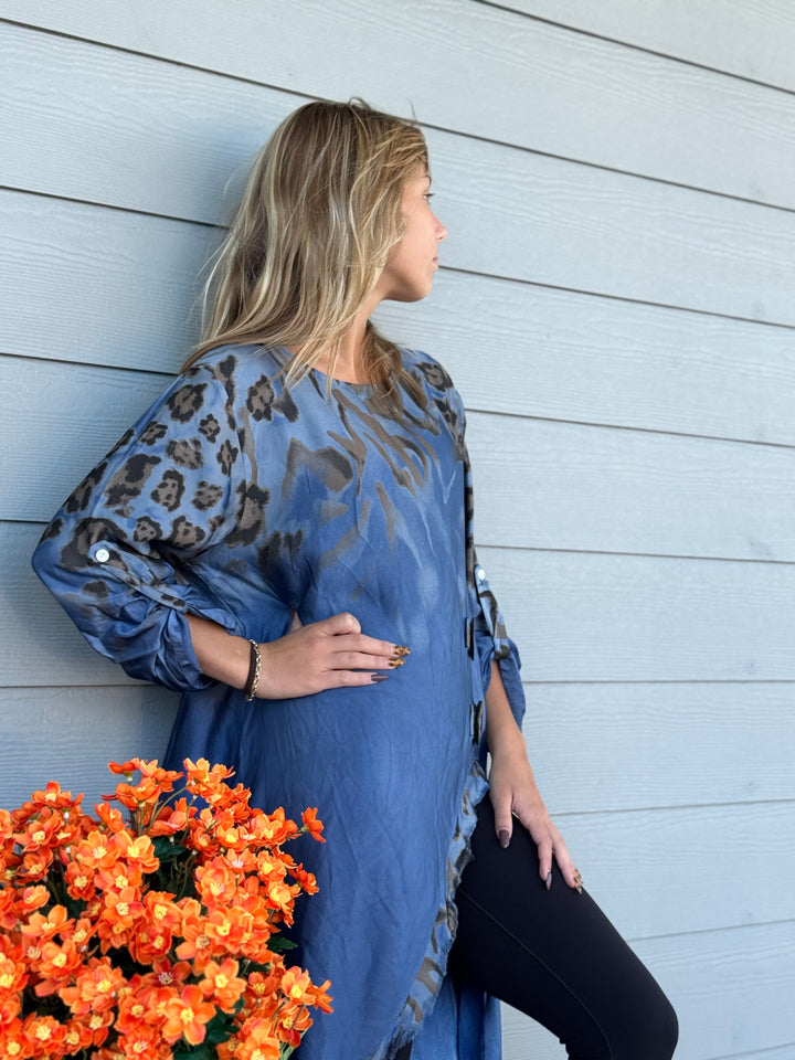 Long Leo Satin Top