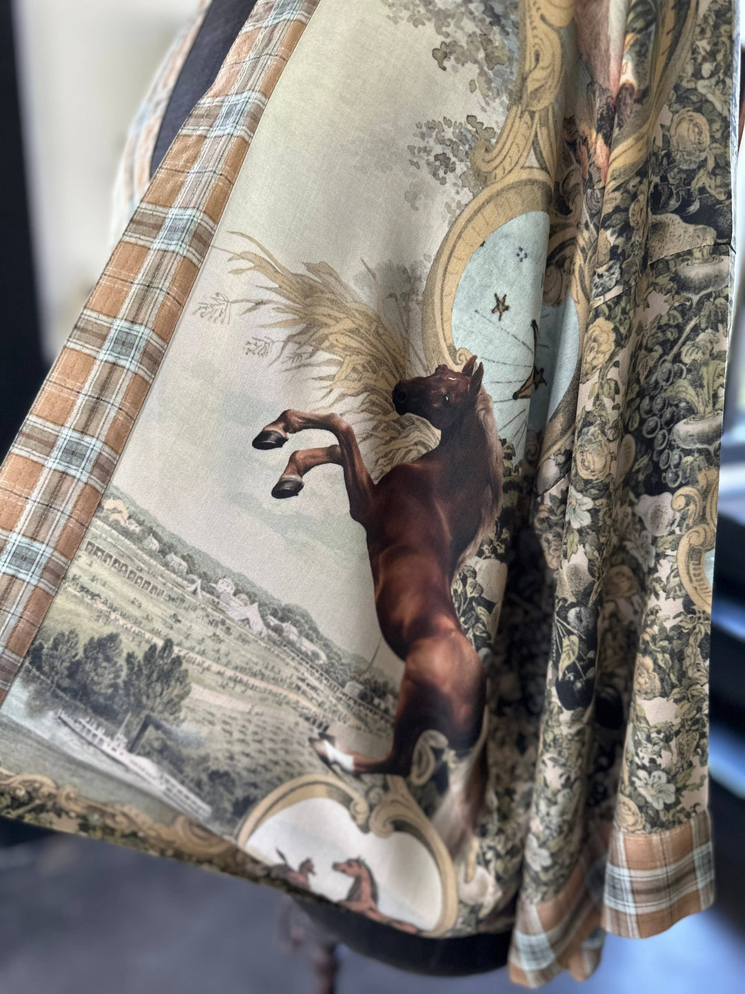 Born to Run Pixie Duster Crop Kimono w/ Horse & Flower Print