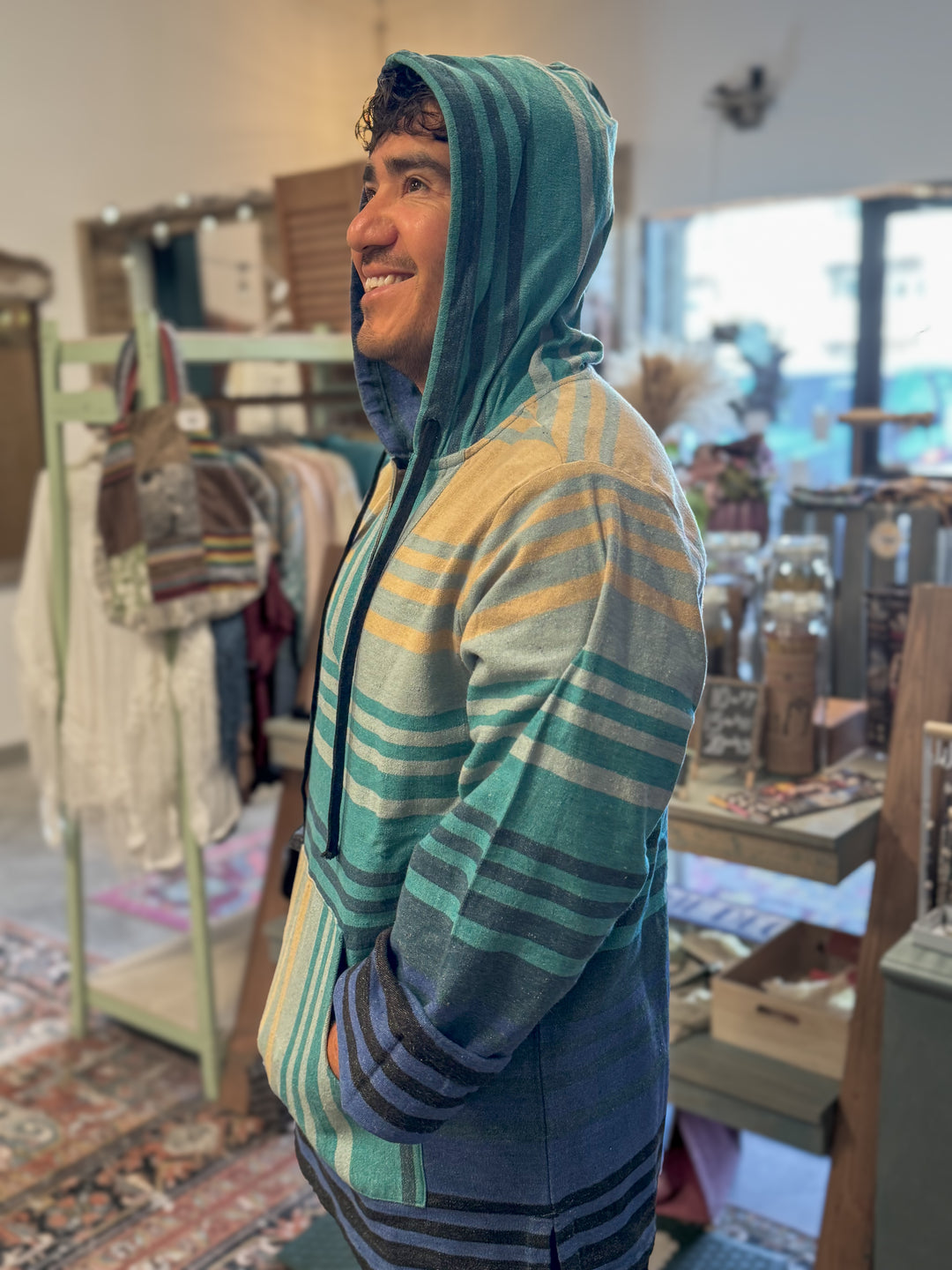 Ombre Striped Unisex Baja Hoodie