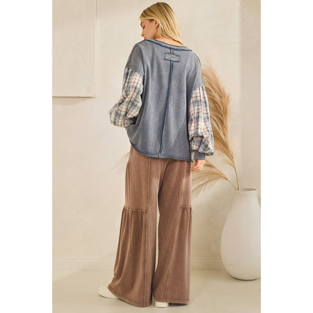The Indie Flannel Contrast Pullover