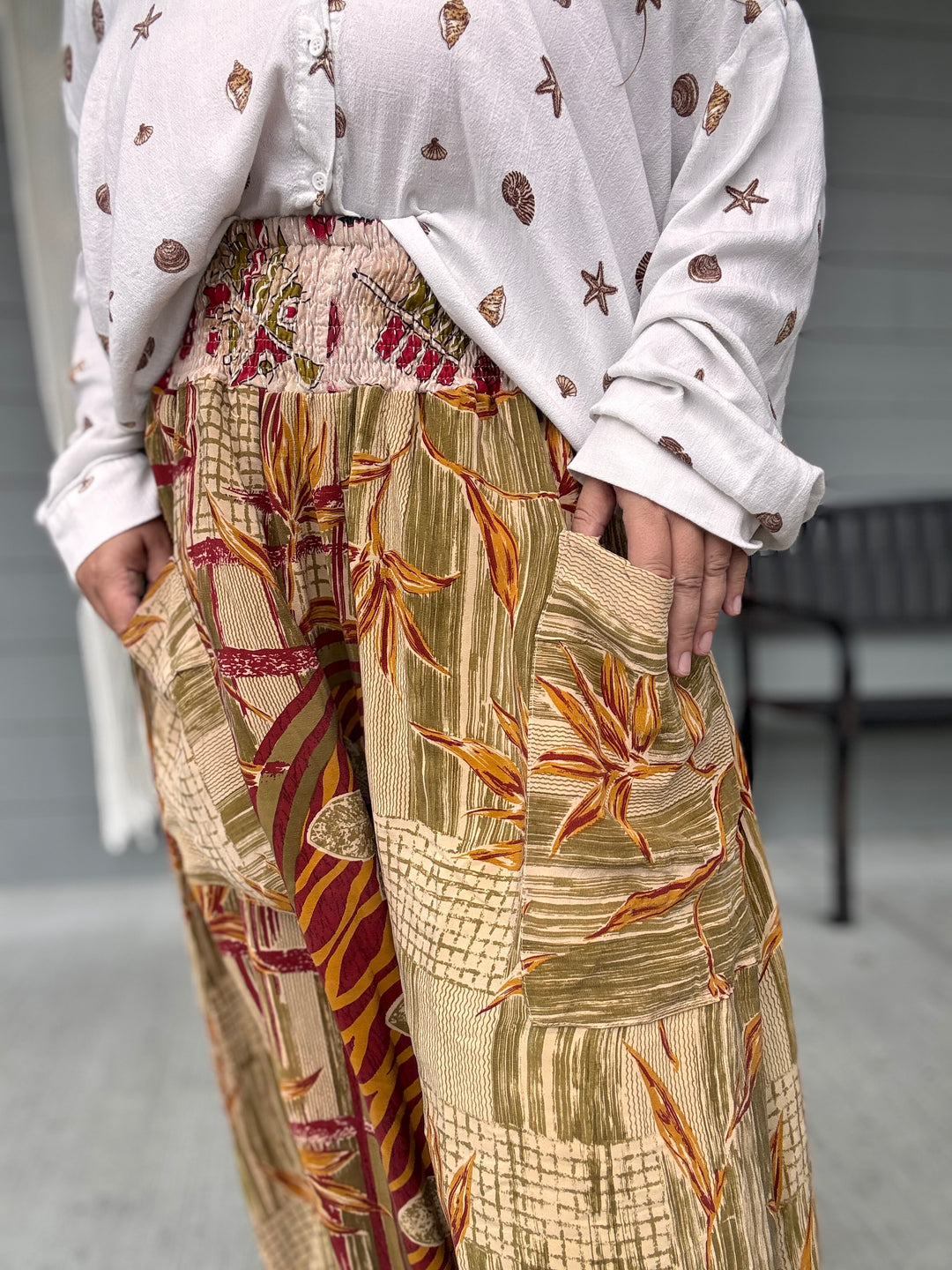 Neutral, Then Chartreuse - Duality Synergy Side Slit Pants OOAK