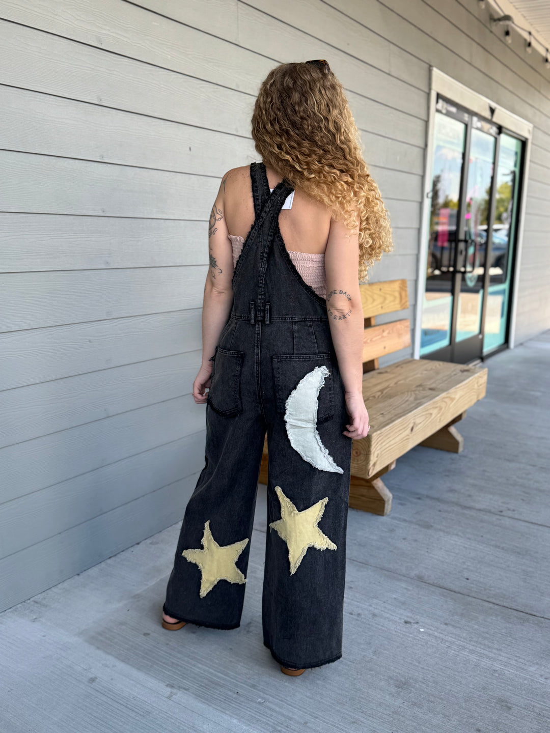 Moon and Star Patchwork Overalls