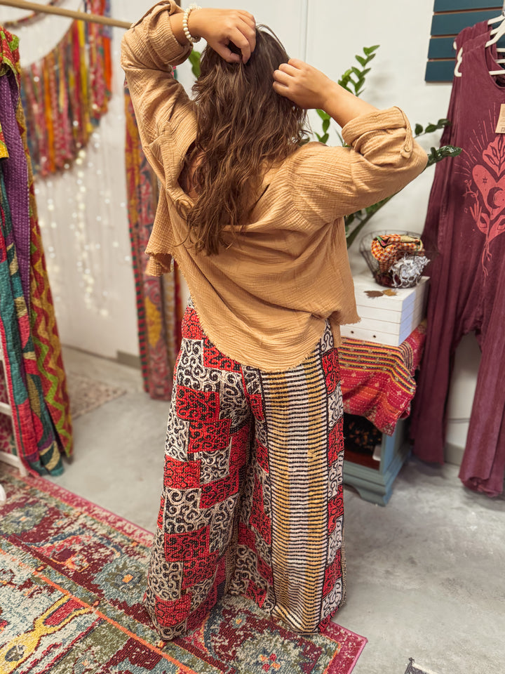 Life and Spirit - Kantha Palazzo Pants OOAK