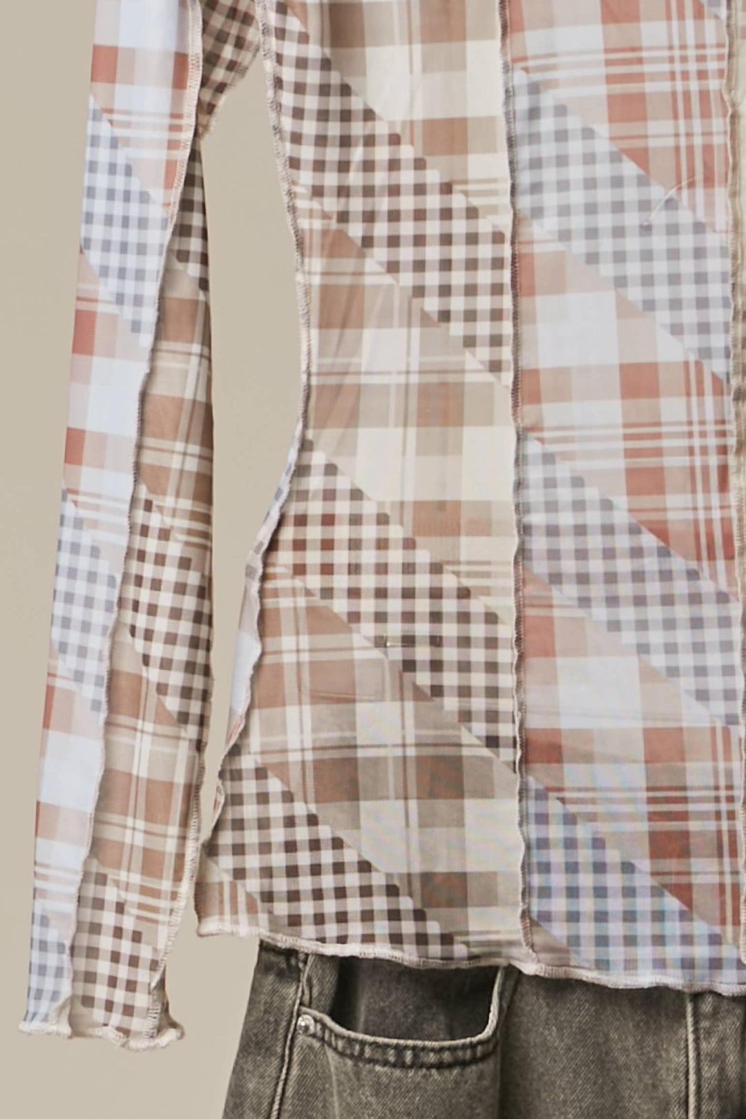 Checker Mix Mesh Top