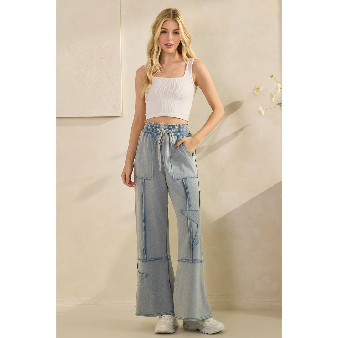 Star Patch Wide Leg Pants