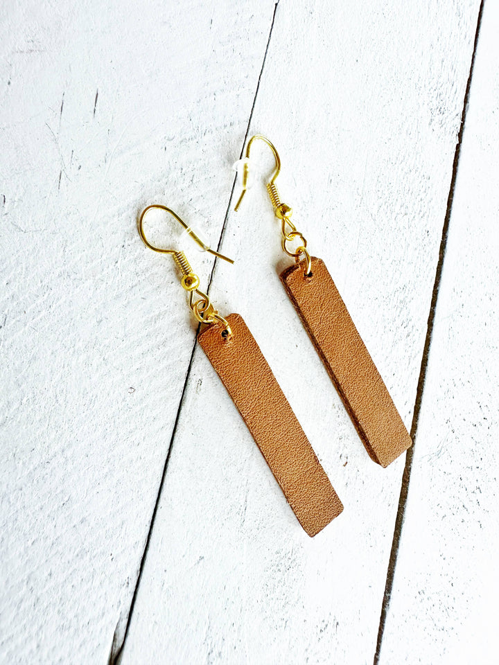 Leather Embossed Earrings Bars