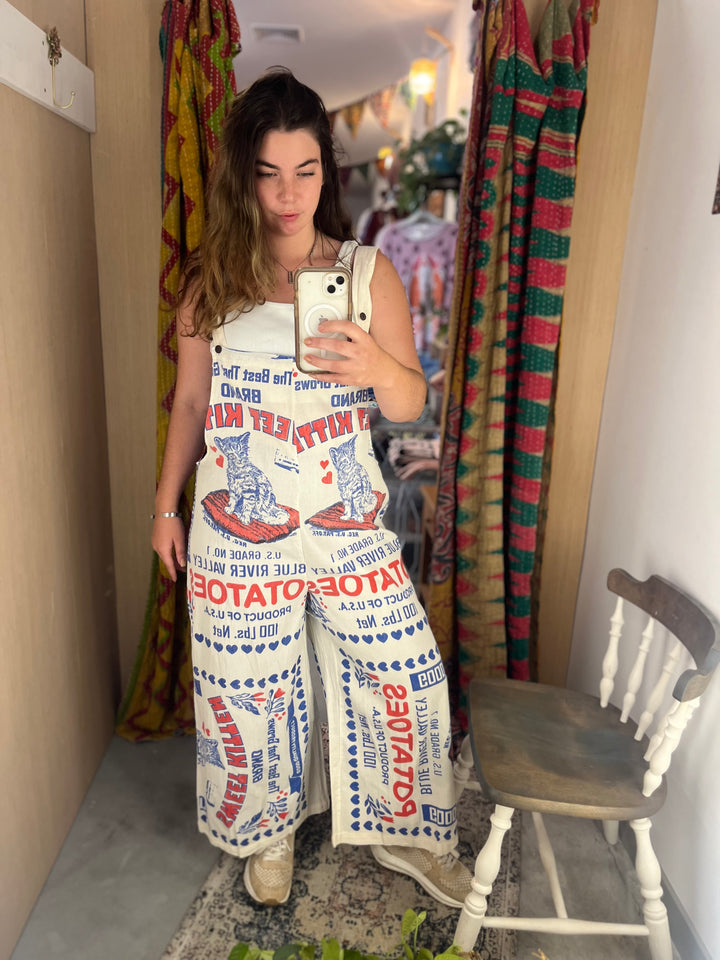 Vintage Sack Cotton Wide Leg Jumpsuit