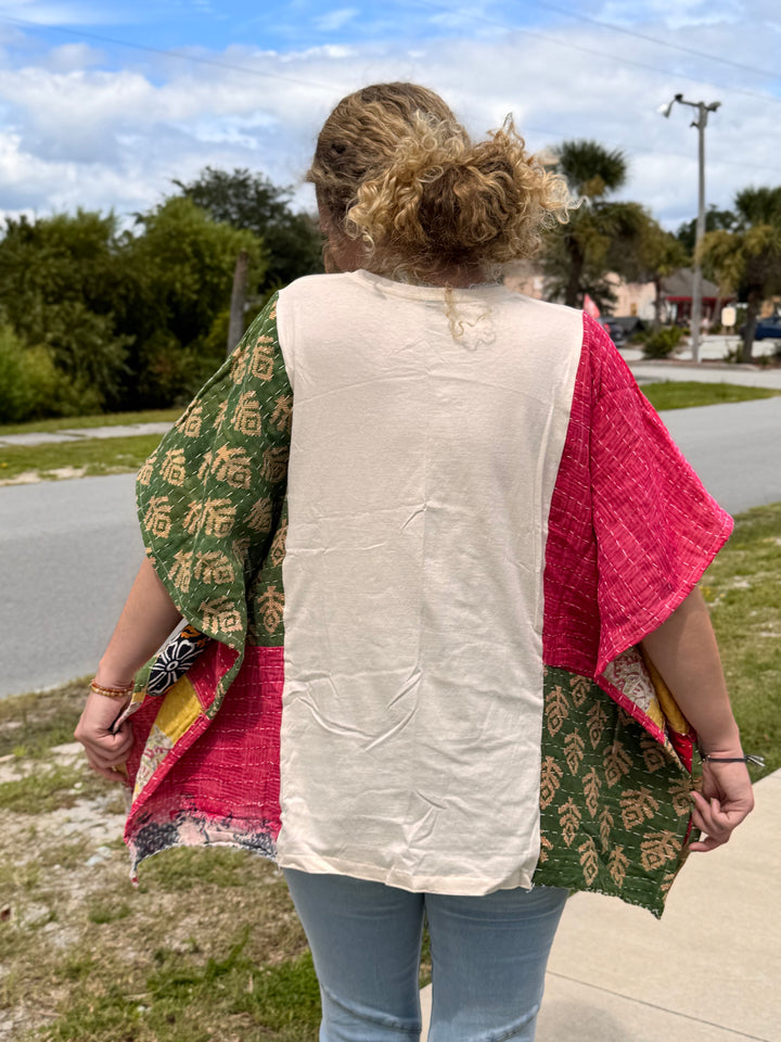 Janis Joplin - Kantha Patchwork Poncho Top OOAK