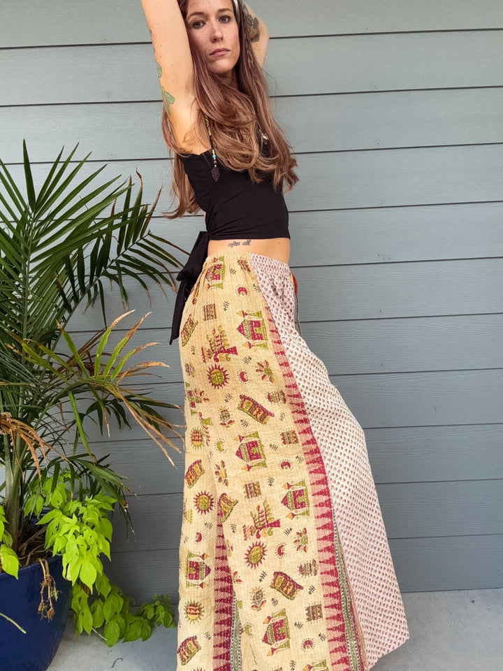 Manifesting Morning - Kantha Palazzo Pants OOAK