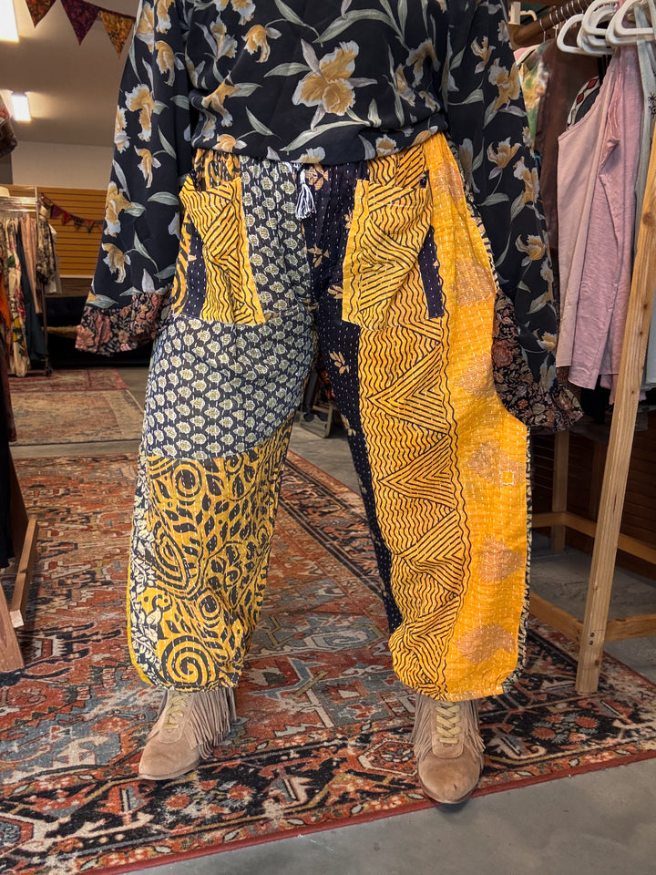 Perfect Throwback - Pareo Kantha Jogger Pants OOAK