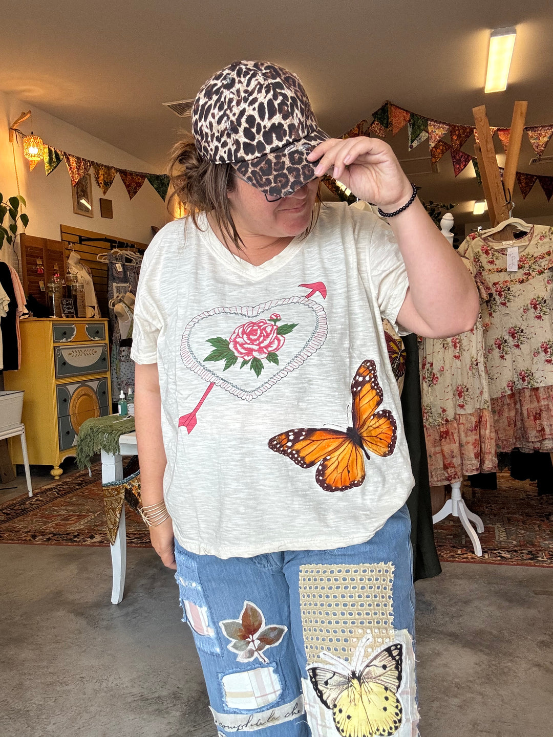 Heart &amp; Butterfly Graphic Tee - Paper Lace