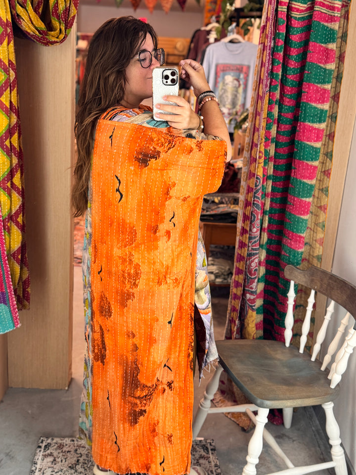 When Birds Fly - Kantha Ruana OOAK