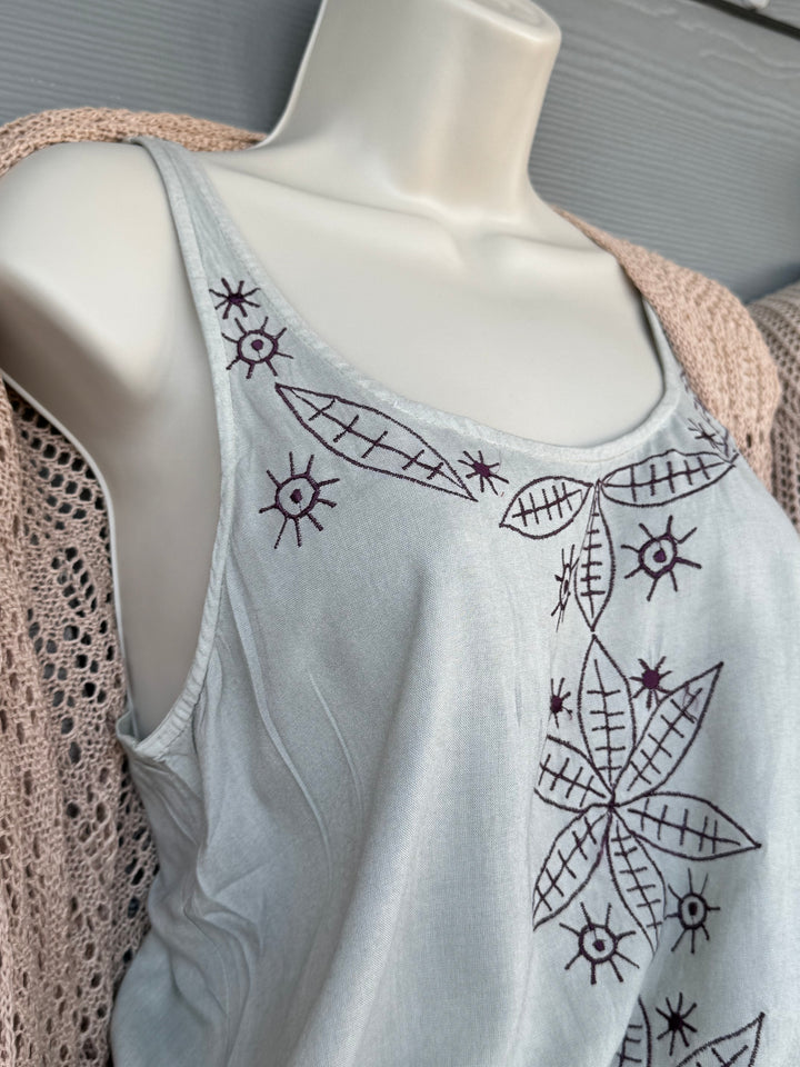 Embroidered Cotton Tank
