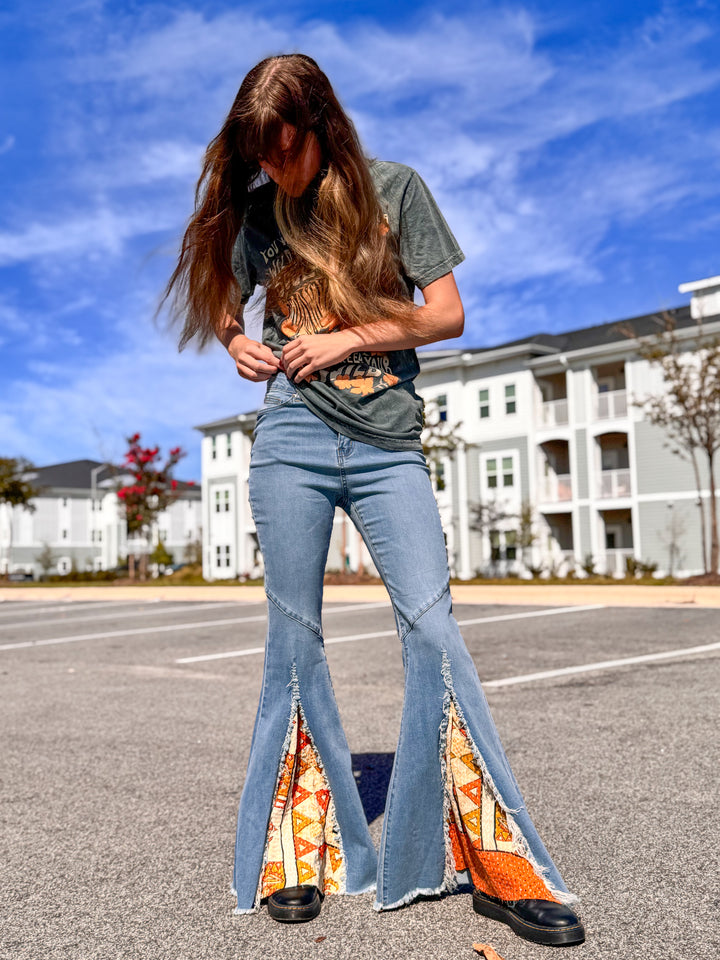 Spice - Upcycled Denim Dorito Bell Jeans OOAK