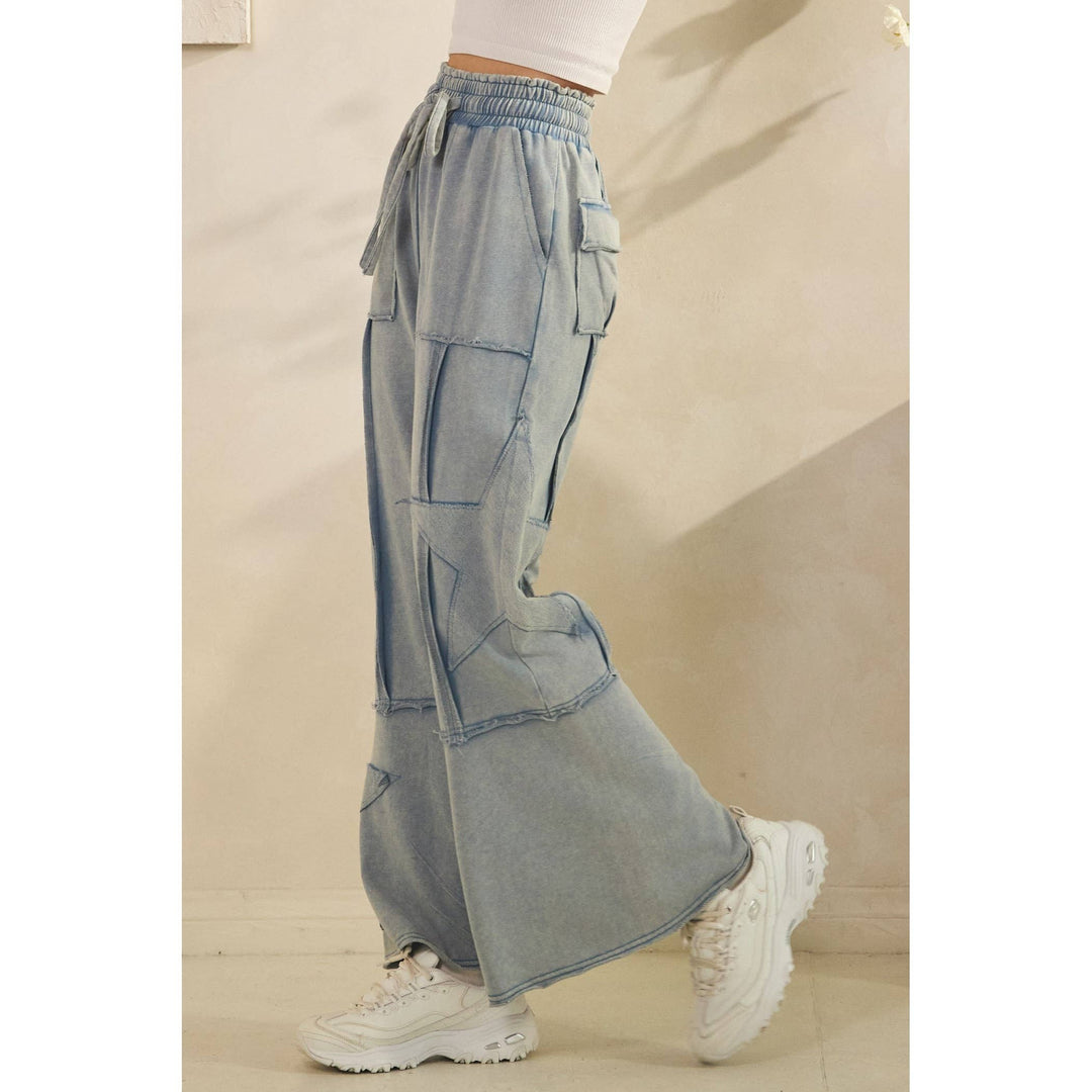 Star Patch Wide Leg Pants