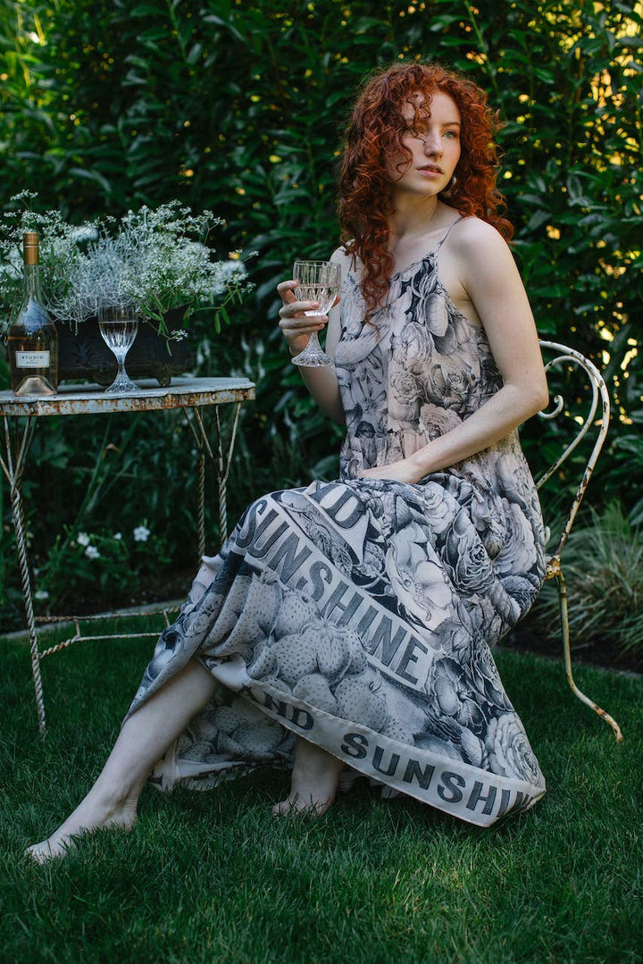 Peace Wine & Sunshine Bohéme Long Maxi Slip Dress Rosé Blush