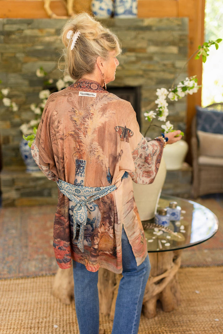 The Storyteller Bamboo Bohemian Kimono Cardigan with Belt