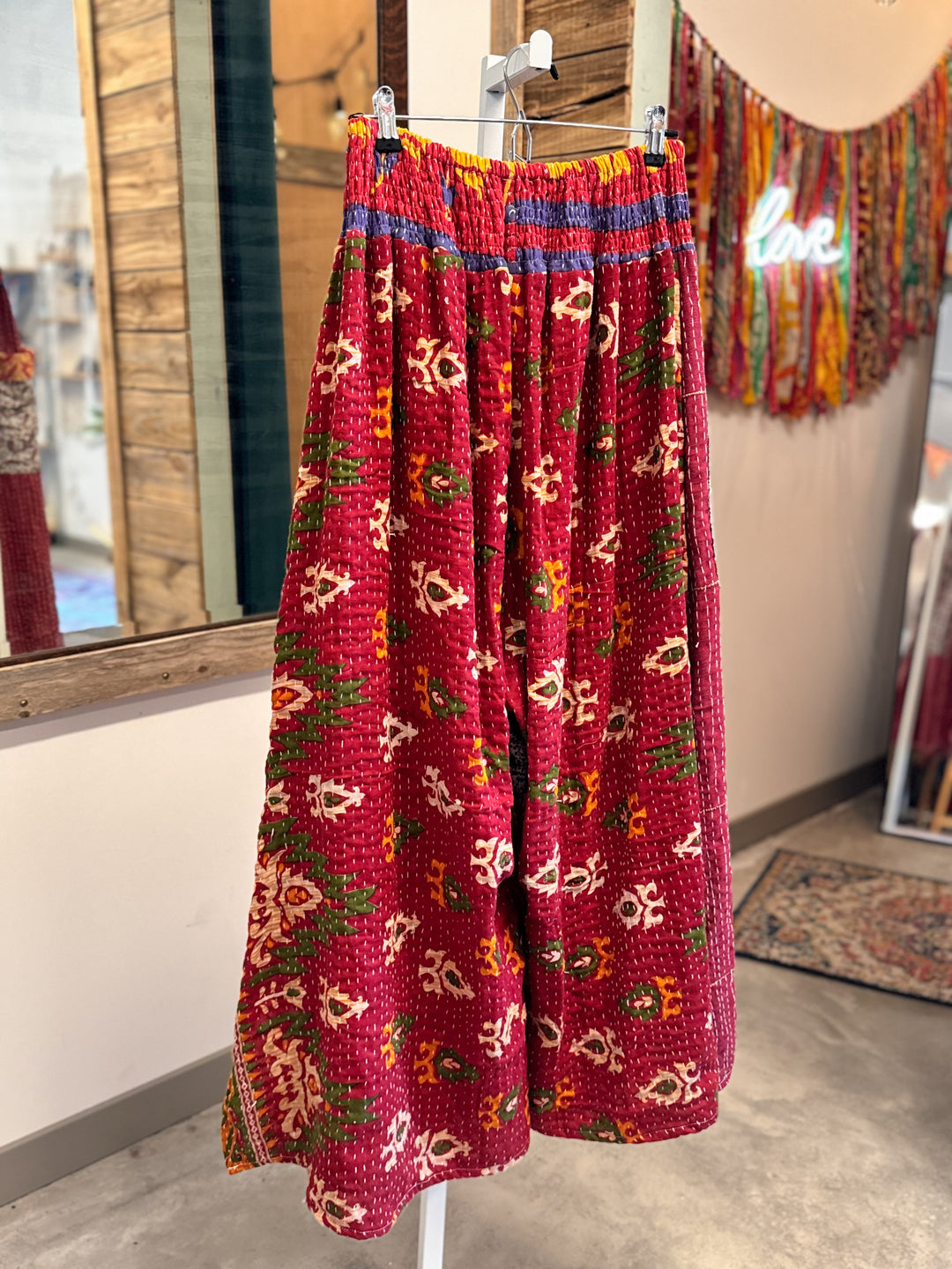 About Time - Kantha Synergy Side Slit Pants OOAK